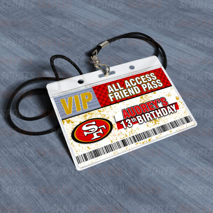 San Francisco 49ers ID Badge Sports Party Lanyard Clear Plastic Horizontal Name Tags Holders - Image 3