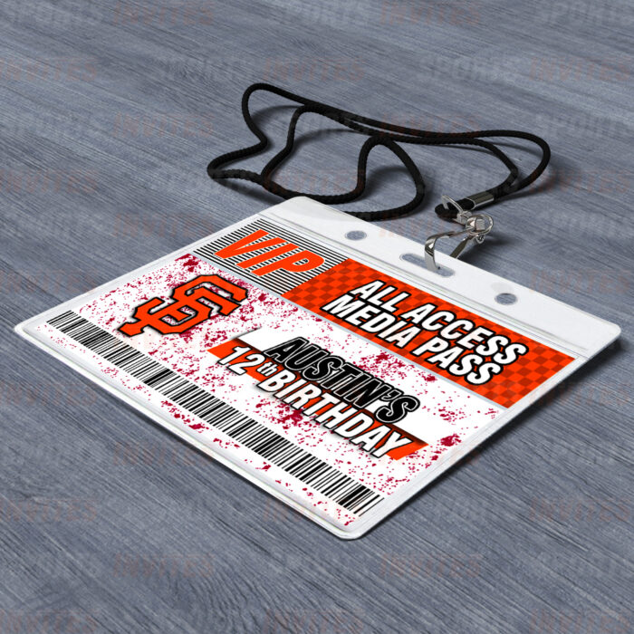 San Francisco Giants ID Badge Sports Party Lanyard Clear Plastic Horizontal Name Tags Holders - Image 5