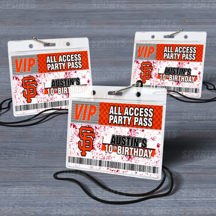 San Francisco Giants ID Badge Sports Party Lanyard Clear Plastic Horizontal Name Tags Holders - Image 4