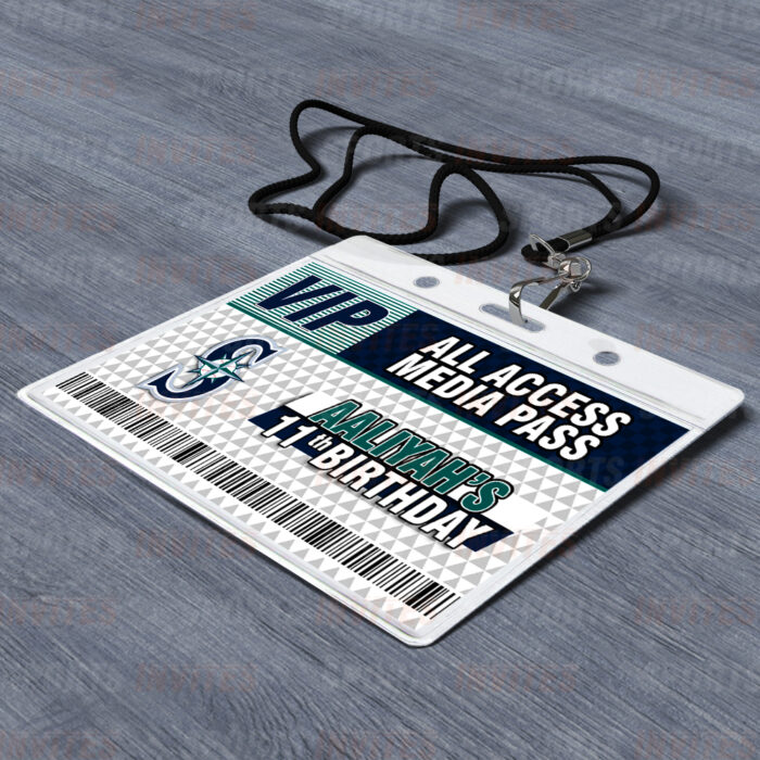 Seattle Mariners ID Badge Sports Party Lanyard Clear Plastic Horizontal Name Tags Holders - Image 2