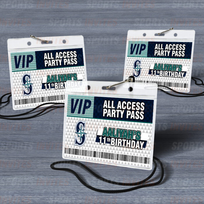 Seattle Mariners ID Badge Sports Party Lanyard Clear Plastic Horizontal Name Tags Holders - Image 5