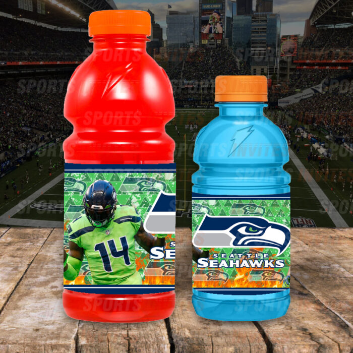 Seattle Seahawks Custom Sports Party Bottle Labels
