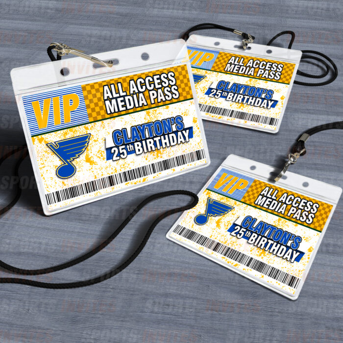 St. Louis Blues ID Badge Sports Party Lanyard Clear Plastic Horizontal Name Tags Holders