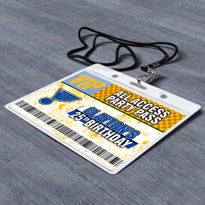 St. Louis Blues ID Badge Sports Party Lanyard Clear Plastic Horizontal Name Tags Holders - Image 5