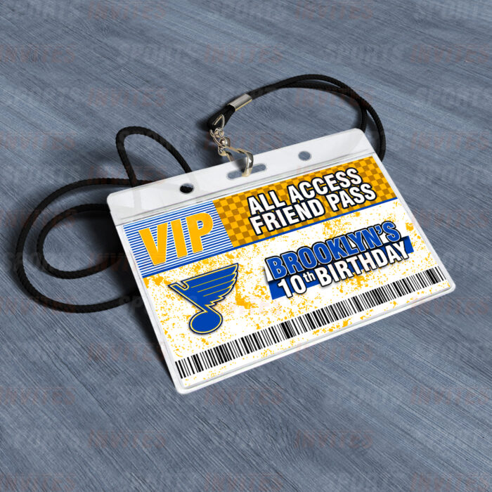 St. Louis Blues ID Badge Sports Party Lanyard Clear Plastic Horizontal Name Tags Holders - Image 3