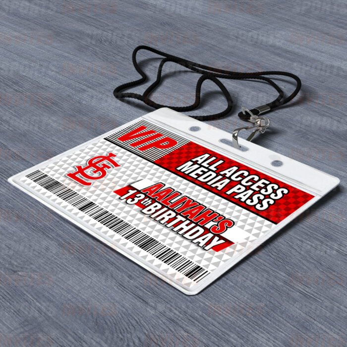 St. Louis Cardinals ID Badge Sports Party Lanyard Clear Plastic Horizontal Name Tags Holders - Image 2