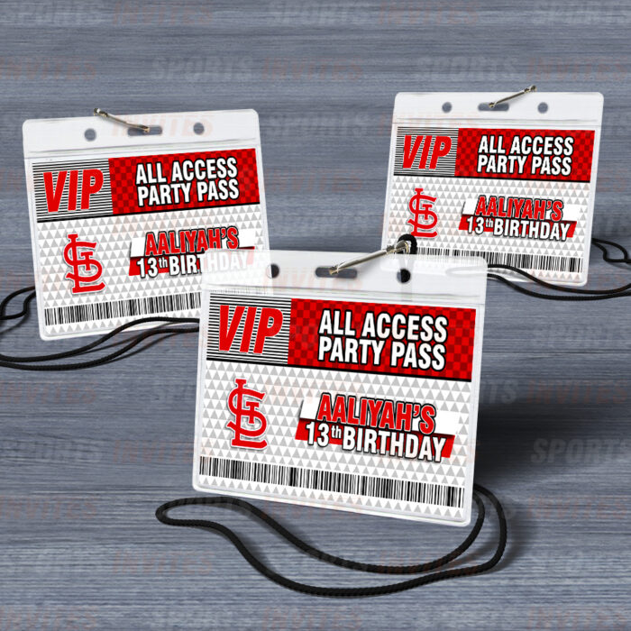 St. Louis Cardinals ID Badge Sports Party Lanyard Clear Plastic Horizontal Name Tags Holders - Image 5