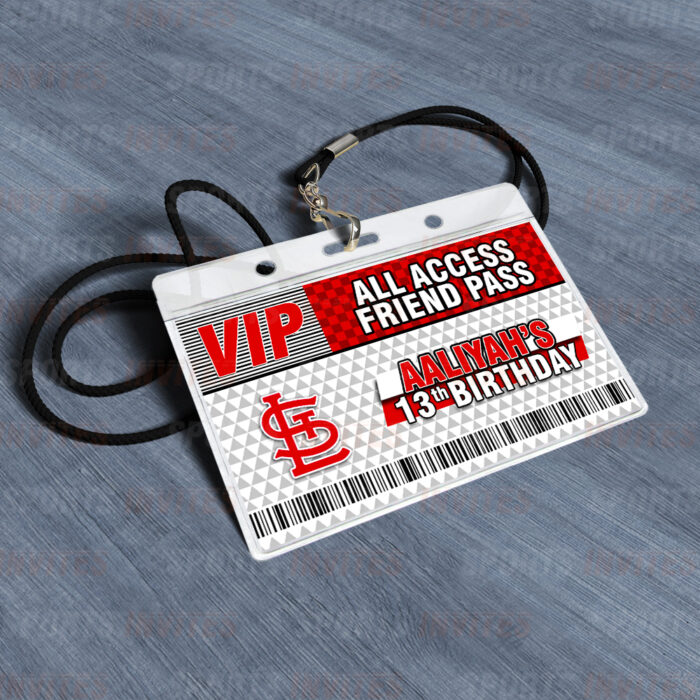 St. Louis Cardinals ID Badge Sports Party Lanyard Clear Plastic Horizontal Name Tags Holders - Image 4
