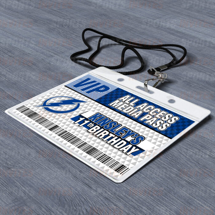 Tampa Bay Lightning ID Badge Sports Party Lanyard Clear Plastic Horizontal Name Tags Holders - Image 2