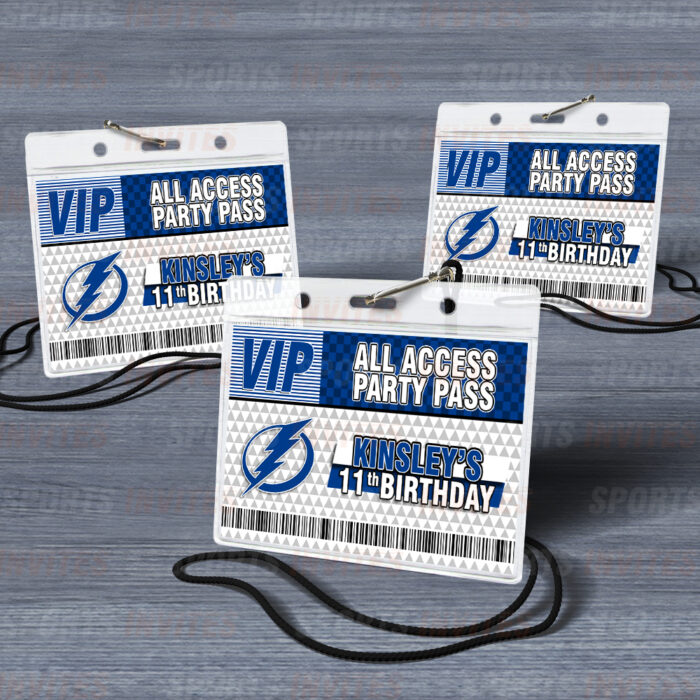 Tampa Bay Lightning ID Badge Sports Party Lanyard Clear Plastic Horizontal Name Tags Holders - Image 3