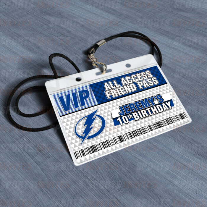 Tampa Bay Lightning ID Badge Sports Party Lanyard Clear Plastic Horizontal Name Tags Holders - Image 4