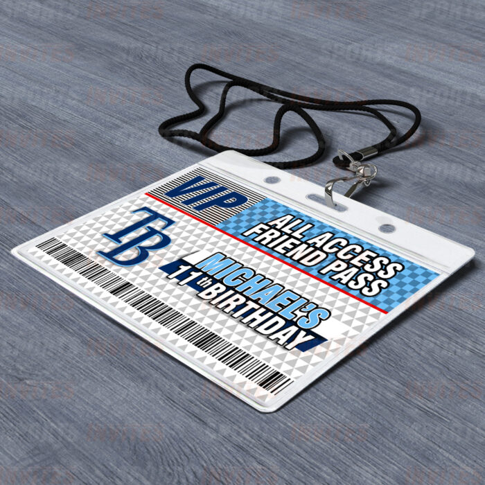 Tampa Bay Rays ID Badge Sports Party Lanyard Clear Plastic Horizontal Name Tags Holders - Image 2