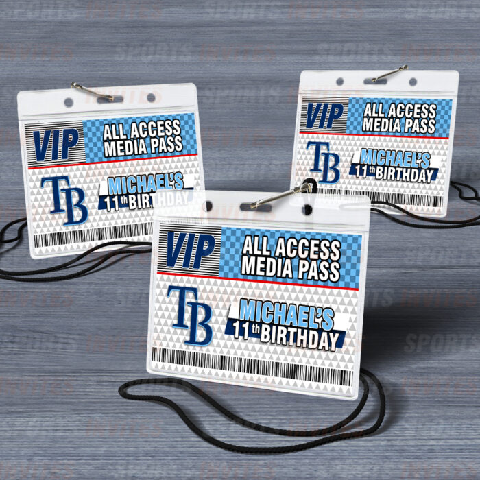 Tampa Bay Rays ID Badge Sports Party Lanyard Clear Plastic Horizontal Name Tags Holders - Image 3