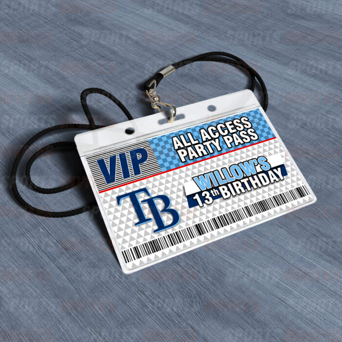 Tampa Bay Rays ID Badge Sports Party Lanyard Clear Plastic Horizontal Name Tags Holders - Image 4