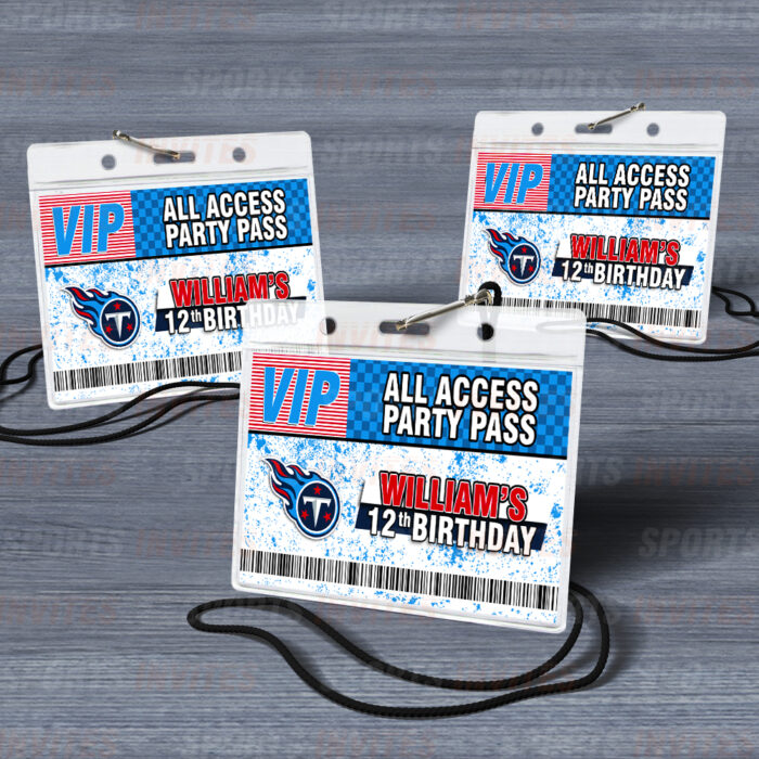 Tennessee Titans ID Badge Sports Party Lanyard Clear Plastic Horizontal Name Tags Holders - Image 3