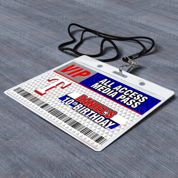 Texas Rangers ID Badge Sports Party Lanyard Clear Plastic Horizontal Name Tags Holders - Image 2