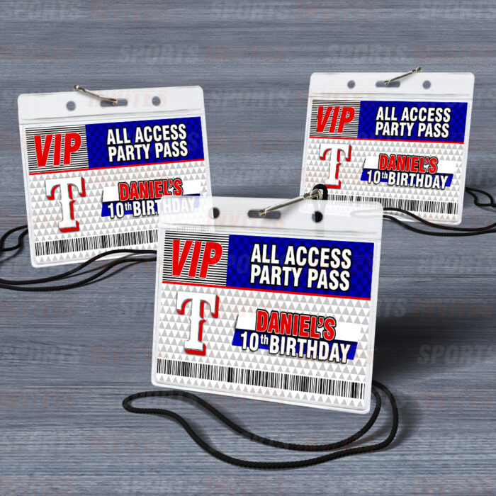 Texas Rangers ID Badge Sports Party Lanyard Clear Plastic Horizontal Name Tags Holders - Image 3
