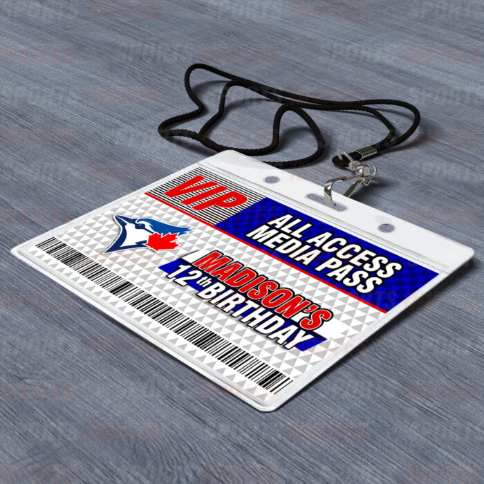 Toronto Blue Jays ID Badge Sports Party Lanyard Clear Plastic Horizontal Name Tags Holders - Image 2