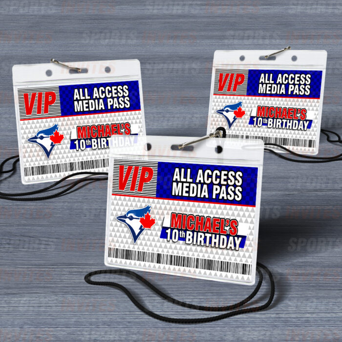 Toronto Blue Jays ID Badge Sports Party Lanyard Clear Plastic Horizontal Name Tags Holders - Image 3