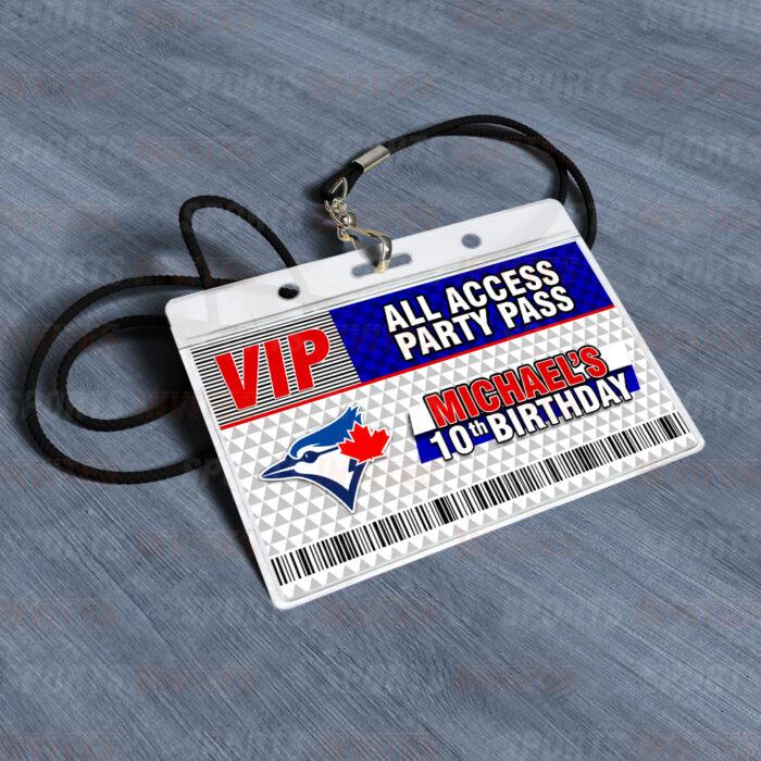 Toronto Blue Jays ID Badge Sports Party Lanyard Clear Plastic Horizontal Name Tags Holders - Image 4