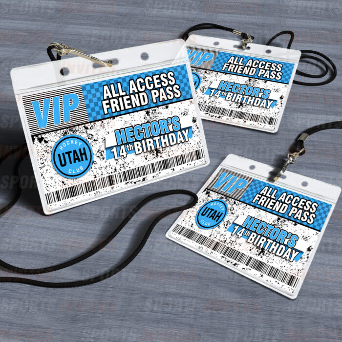 Utah Hockey Club ID Badge Sports Party Lanyard Clear Plastic Horizontal Name Tags Holders