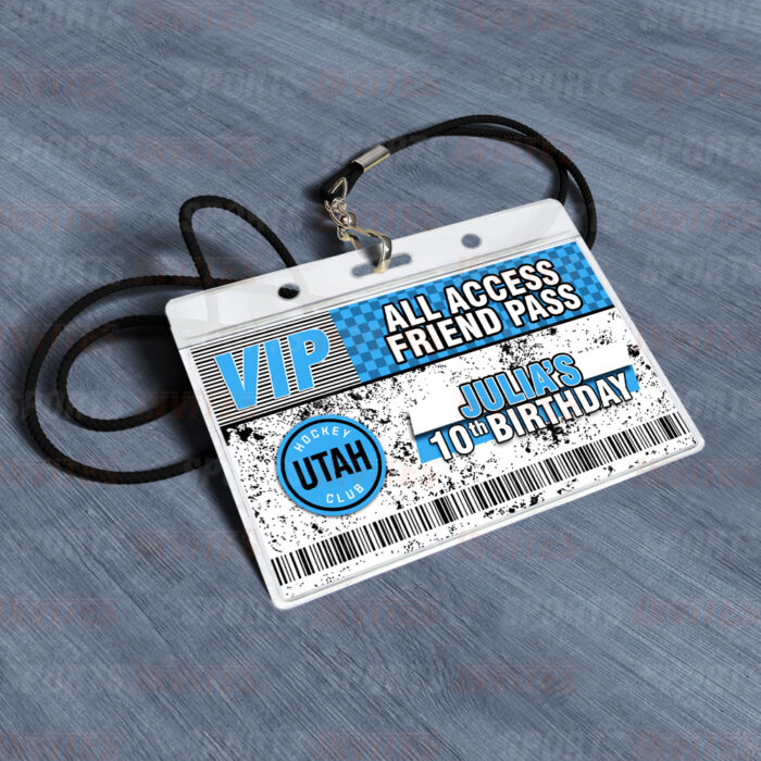 Utah Hockey Club ID Badge Sports Party Lanyard Clear Plastic Horizontal Name Tags Holders - Image 4