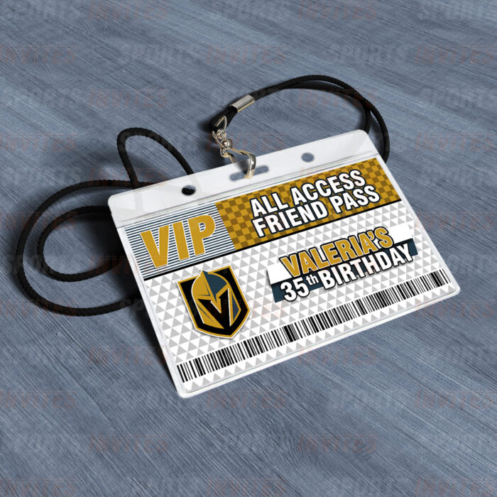Vegas Golden Knights ID Badge Sports Party Lanyard Clear Plastic Horizontal Name Tags Holders - Image 4