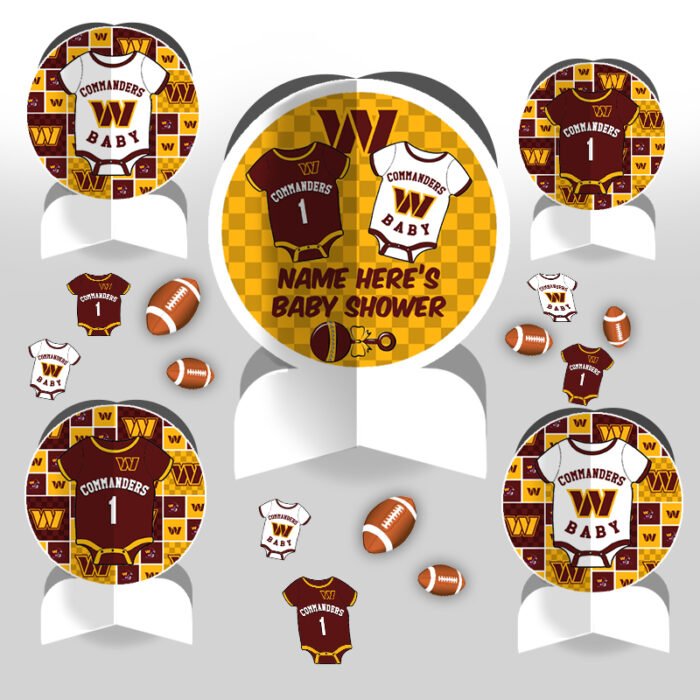Washington Commanders Baby Shower Sports Party Table Decorating Kit