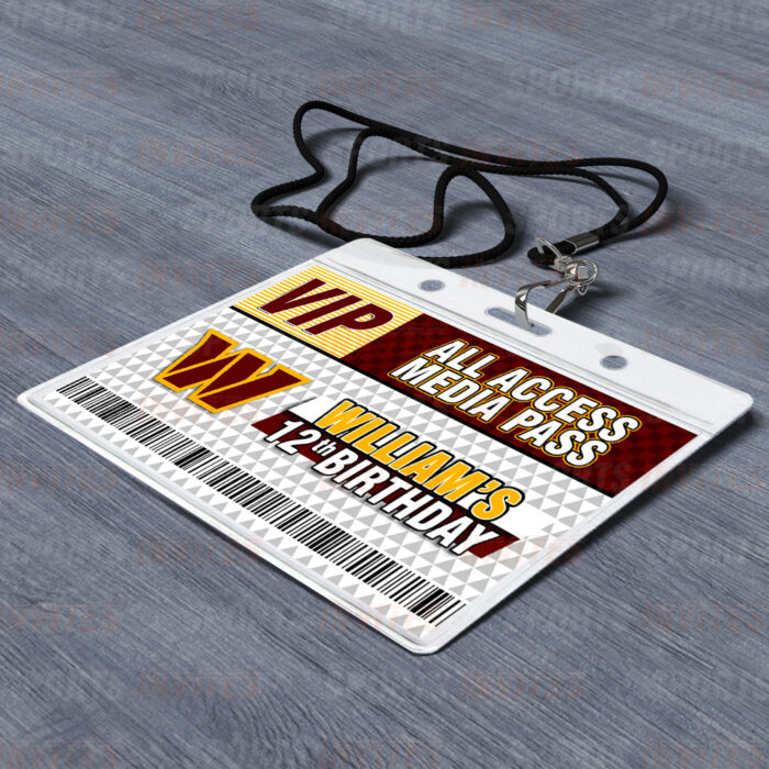 Washington Commanders ID Badge Sports Party Lanyard Clear Plastic Horizontal Name Tags Holders - Image 2