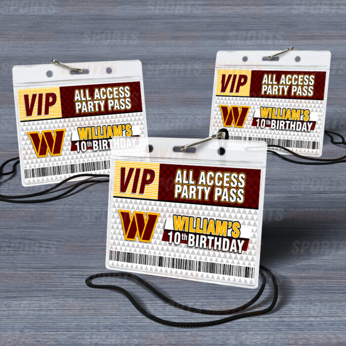 Washington Commanders ID Badge Sports Party Lanyard Clear Plastic Horizontal Name Tags Holders - Image 5