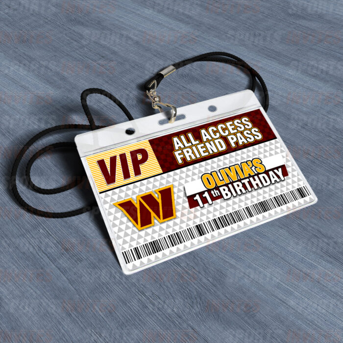 Washington Commanders ID Badge Sports Party Lanyard Clear Plastic Horizontal Name Tags Holders - Image 4