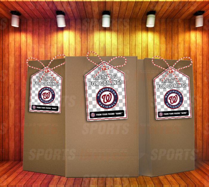 Washington Nationals Bag Tags - Lollie Tags Party Favors