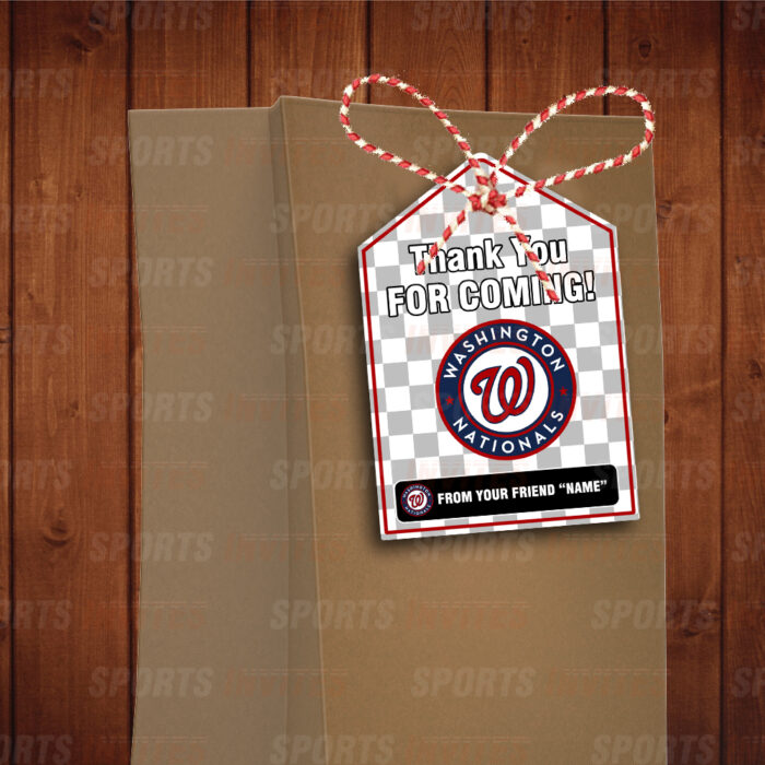 Washington Nationals Bag Tags - Lollie Tags Party Favors - Image 2