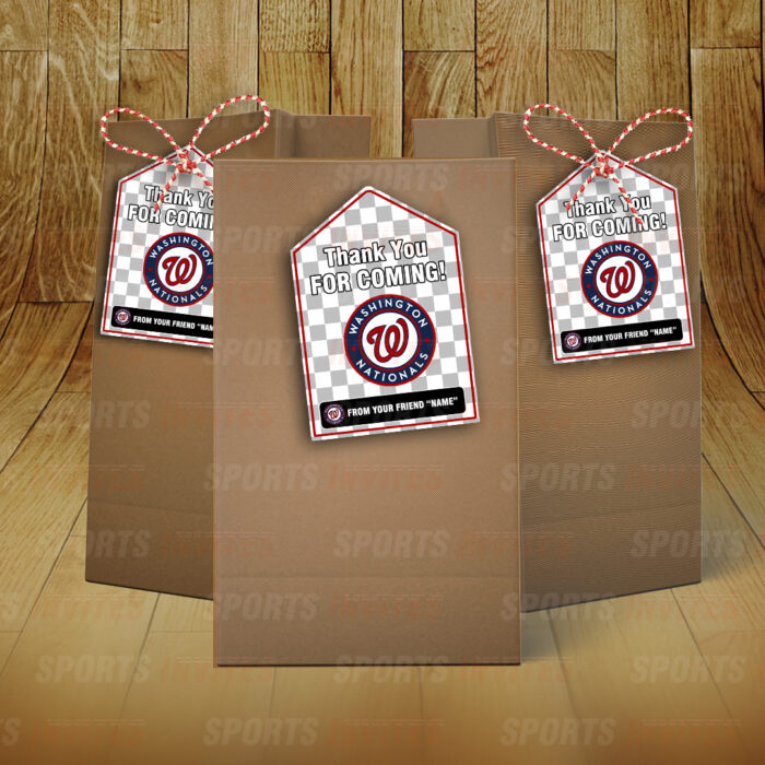 Washington Nationals Bag Tags - Lollie Tags Party Favors - Image 3