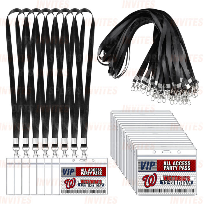 Washington Nationals ID Badge Sports Party Lanyard Clear Plastic Horizontal Name Tags Holders - Image 5