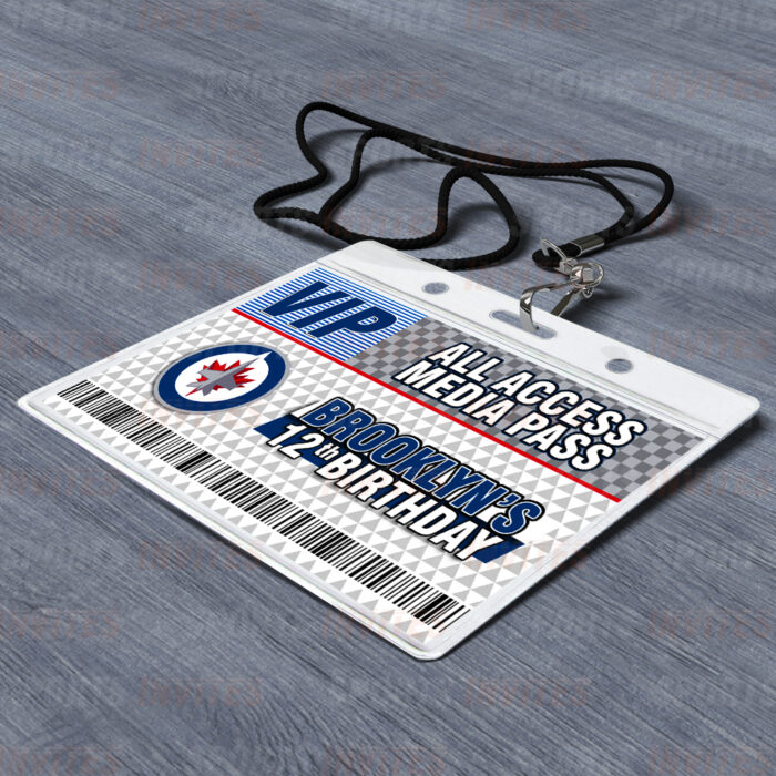 Winnipeg Jets ID Badge Sports Party Lanyard Clear Plastic Horizontal Name Tags Holders - Image 2