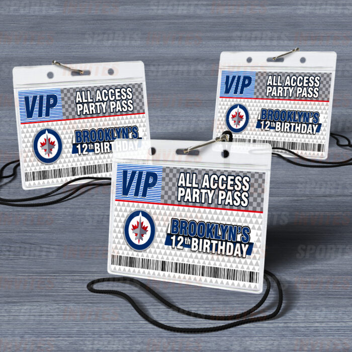 Winnipeg Jets ID Badge Sports Party Lanyard Clear Plastic Horizontal Name Tags Holders - Image 5