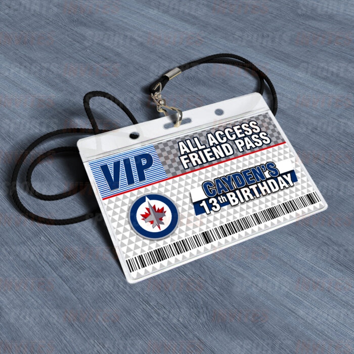 Winnipeg Jets ID Badge Sports Party Lanyard Clear Plastic Horizontal Name Tags Holders - Image 4