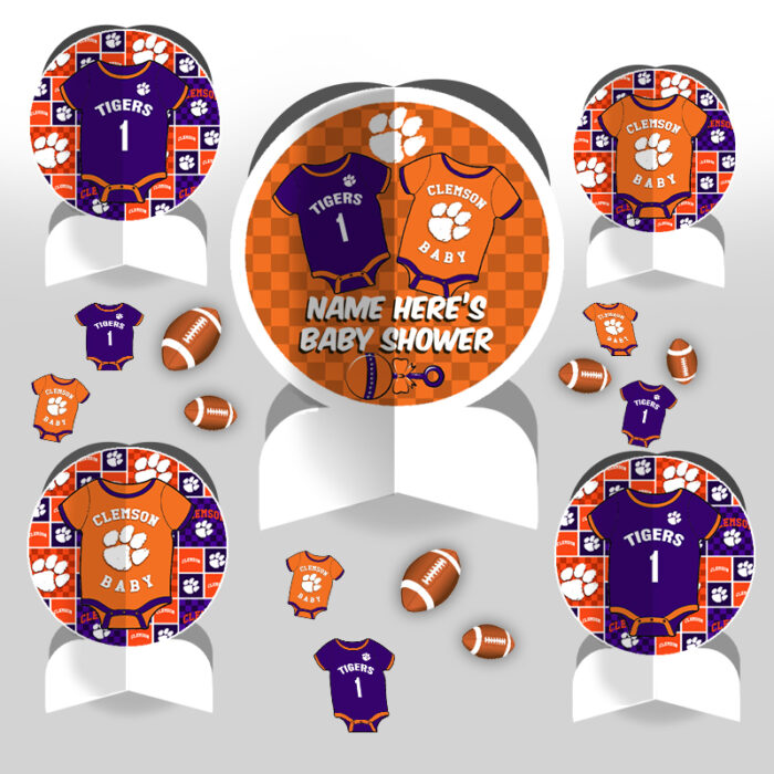 Clemson Tigers Baby Shower Sports Party Table Decorating Kit