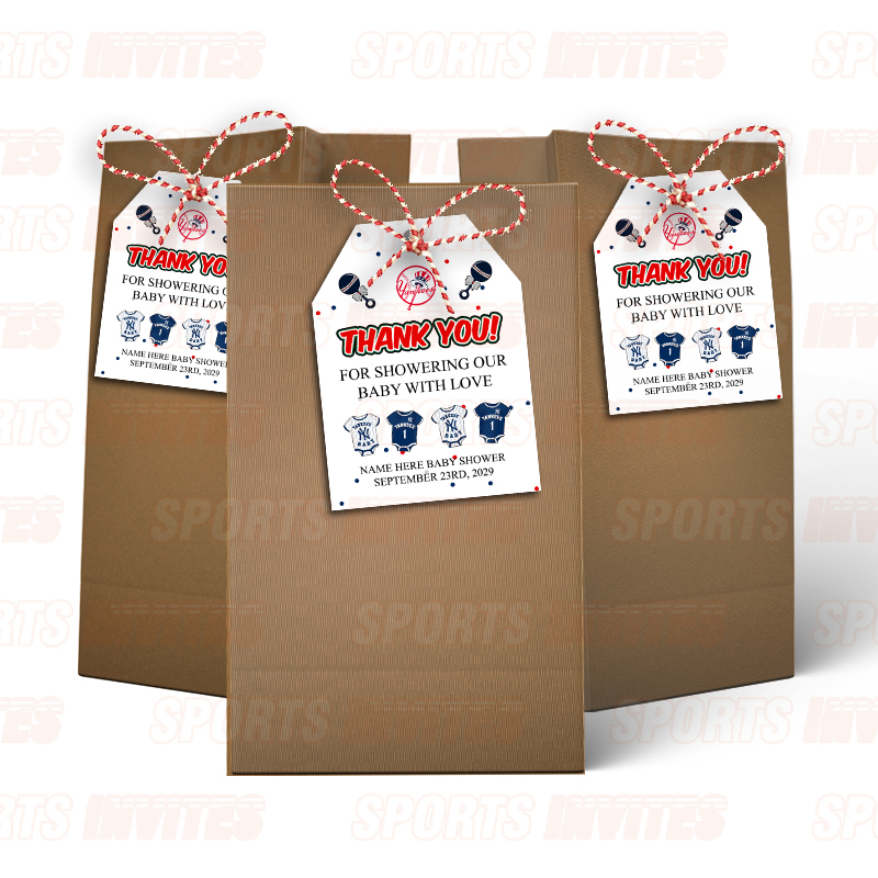 New York Yankees Baby Shower Sports Favor Tags - Image 2