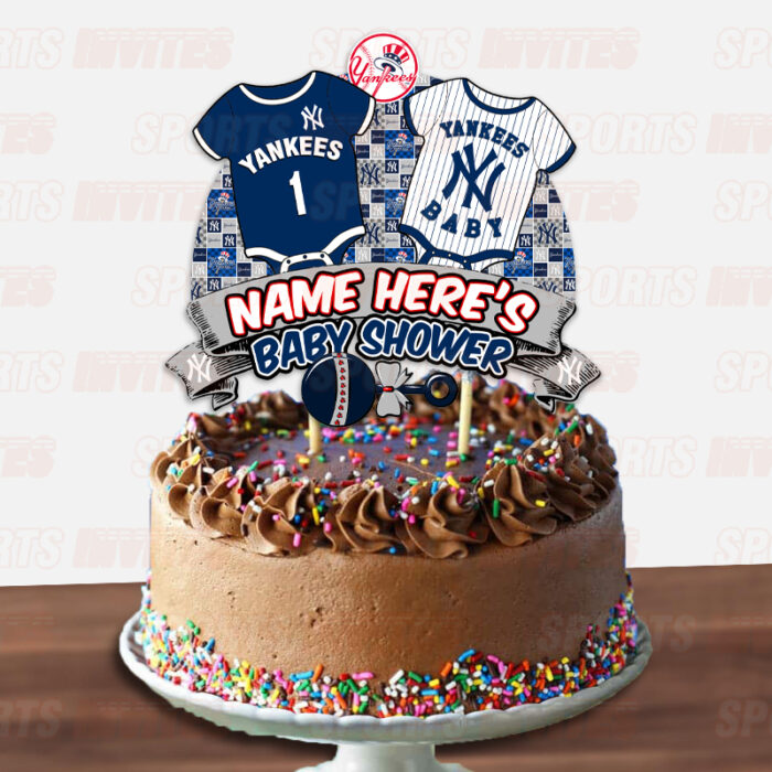 New York Yankees Baby Shower Cake Topper Sports Party Cake Toppers