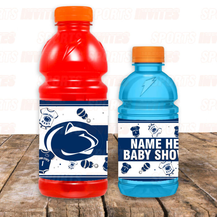 Penn State Nittany Lions Baby Shower Sports Bottle Labels - Image 2