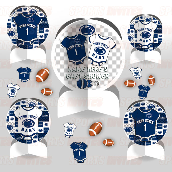 Penn State Nittany Lions Baby Shower Sports Party Table Decorating Kit