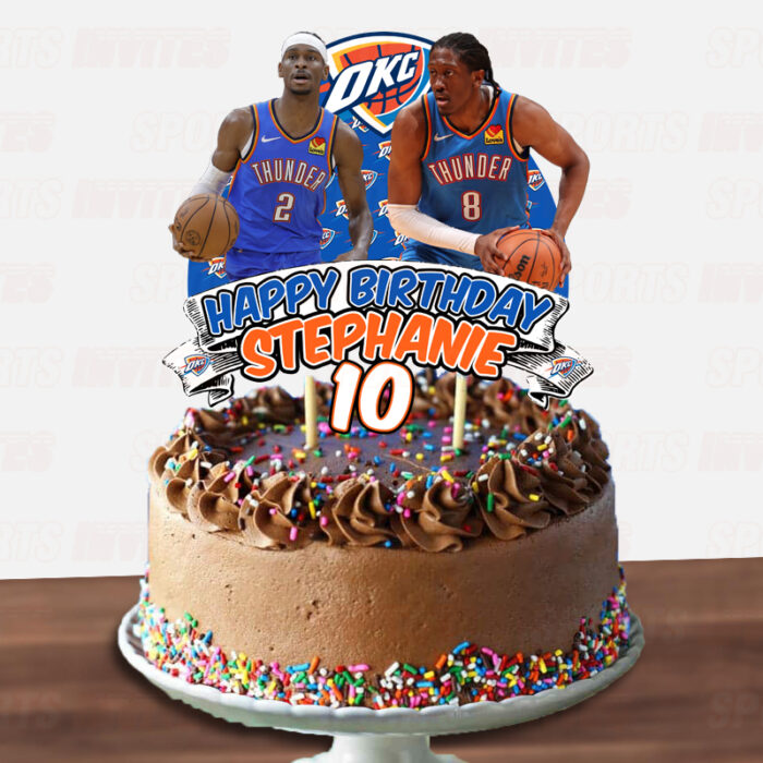 Oklahoma City Thunder Birthday Cake Topper Sports Party Custom Cake Toppers