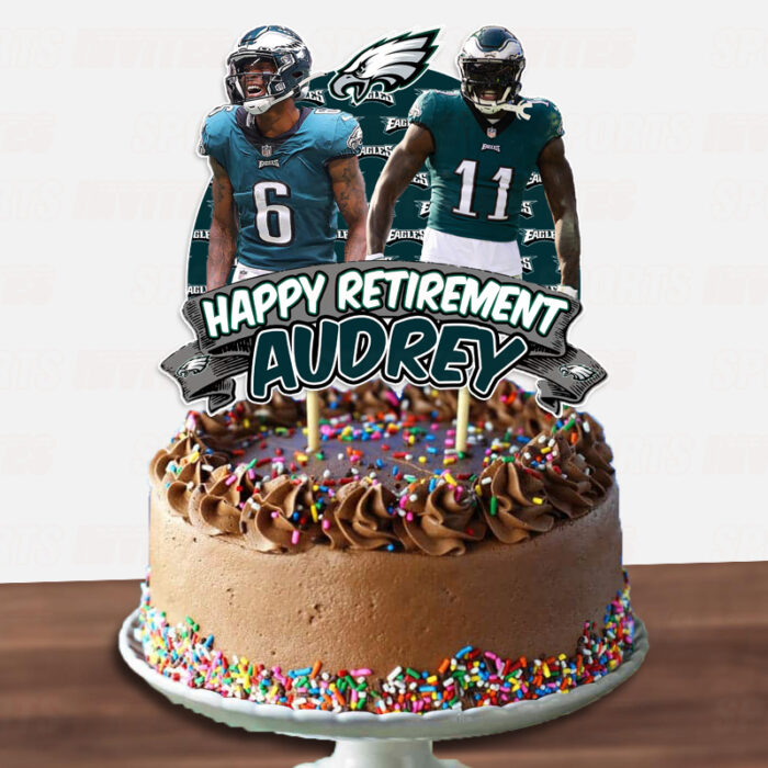 Philadelphia Eagles Retirement Cake Topper Sports Party Custom Cake Toppers