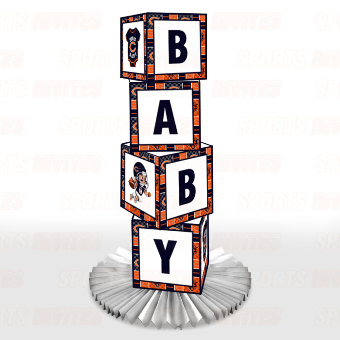 Chicago Bears Baby Shower Table Top Boxes Party Decorations - 4 Blocks with BABY Letter, Centerpiece Decor, Gender Reveal - Image 2