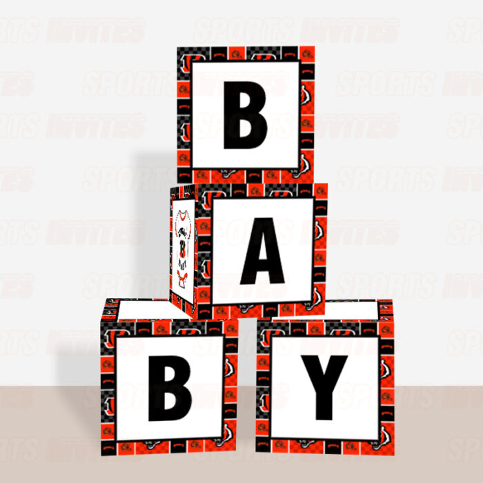 Cincinnati Bengals Baby Shower Table Top Boxes Party Decorations - 4 Blocks with BABY Letter, Centerpiece Decor, Gender Reveal - Image 2