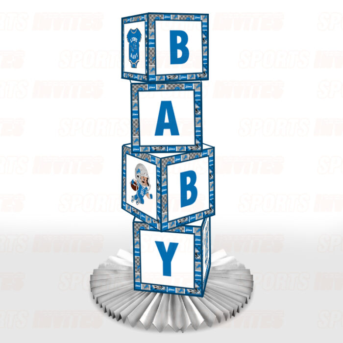 Detroit Lions Baby Shower Table Top Boxes Party Decorations - 4 Blocks with BABY Letter, Centerpiece Decor, Gender Reveal - Image 4