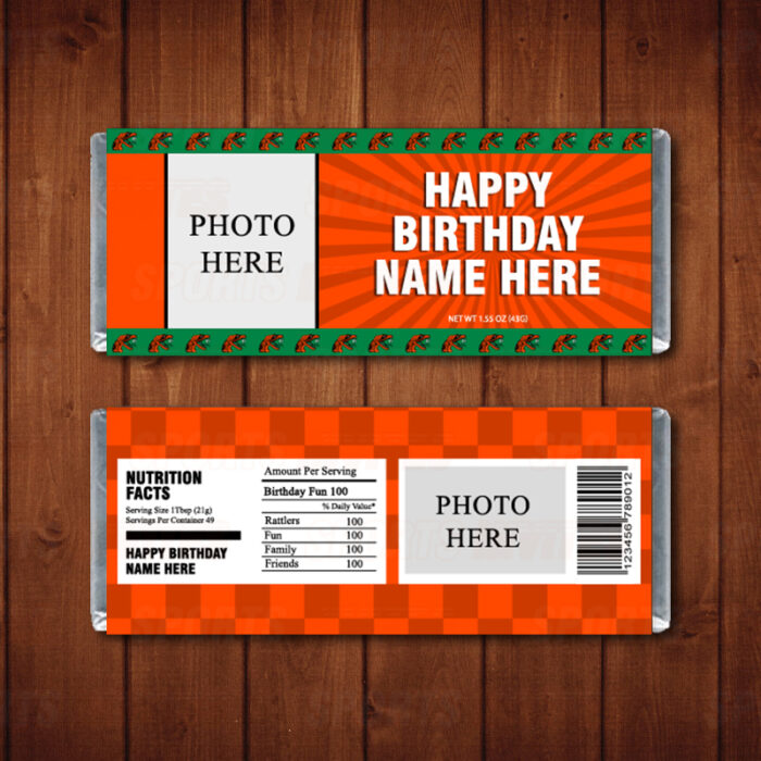 Florida A&M Rattlers FAMU Custom Candy Bar Wrappers - Image 2