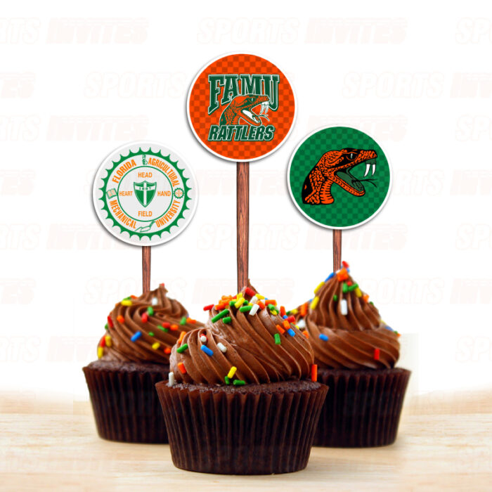 Florida A&M Rattlers FAMU Sports Cupcake Toppers